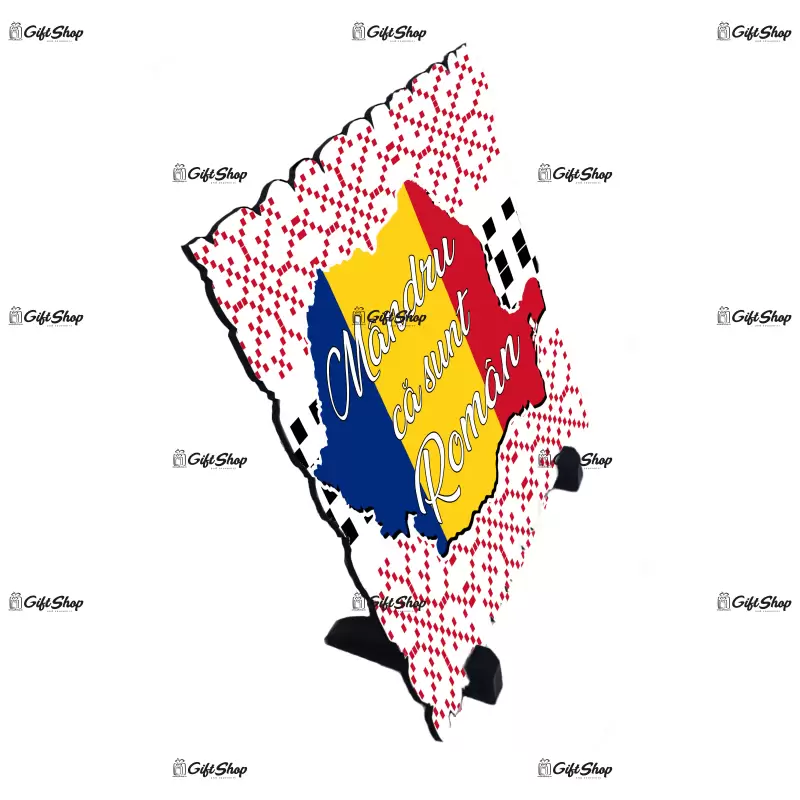 Mandru ca sunt roman, placheta cu mesaj, model b